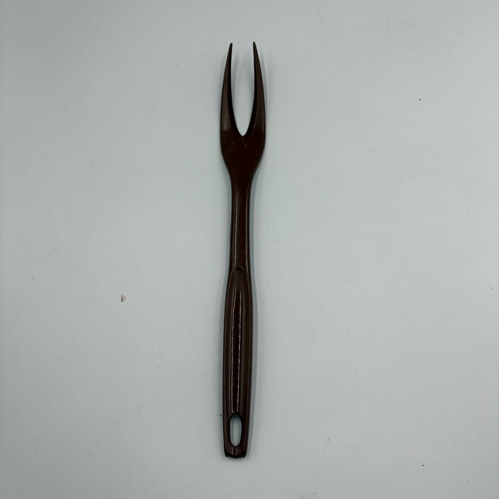 Vintage Foley Nylon Plastic Brown Meat Fork Turner Kitchen Utensil MCM